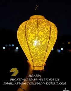 <b>Bamboo</b> <b>Lantern</b> Hoi An Silk <b>Lantern</b> 100% Natural Fabric Pure Clean Safe Eco-Friendly Foldable Oriental Home Decoration - Product Image 6