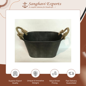 Maceta Ovalada Galvanizada de Primera Calidad, Altamente Duradera, Estilo Moderno, para Jardín y Producción de Viveros de Flores - Product Image 3