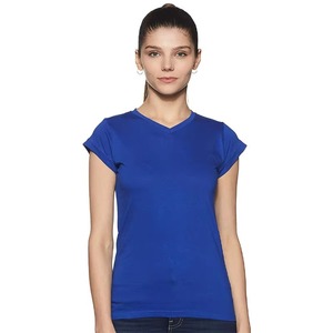 T-shirt femme uni, design tendance avec logo, manches courtes, mouvements faciles, idéal pour les voyages et le quotidien en été. - Product Image 1