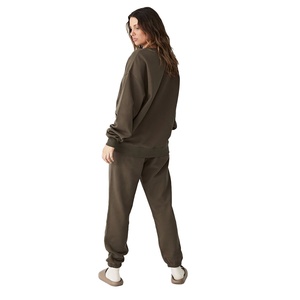 Wholesale Girls' Casual Oversized <b>Jumper</b> Drop Shoulder Fleece Pink Hoodies Set 100% Cotton Streetwear Embroidered for Winter - Product Image 6