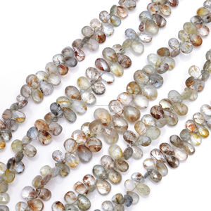 ลูกปัดพลอยอะความารีนทรงหยดน้ำเจียระไนแบบธรรมชาติ ทำมือ ขายส่ง คุณภาพพรีเมียม สำหรับงานฝีมือ คริสตัลบำบัด เครื่องประดับ - Product Image 2