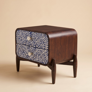 Table de chevet en os incrusté de haute qualité au design moderne avec motif floral pour la décoration de la maison par Vikis Arts - Product Image 4