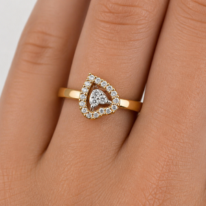 Anillo de Compromiso Vintage con Diamante Cultivado en Laboratorio, Oro Rosa de Dos Tonos, Diseño de Racimo Flotante en Forma de Lágrima, Certificado IGI, Rodio, Regalo, OEM, ODM, Personalizado - Product Image 3