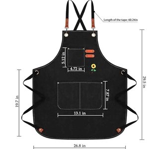 Custom Canvas <b>Kitchen</b> <b>Apron</b> Waterproof Cotton Chef <b>Apron</b> Adjustable Cooking <b>Apron</b> with Large Pockets Wholesale - Product Image 5