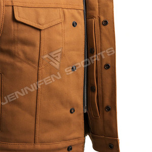 Chaleco Personalizado 100% Algodón Canvas con Costuras Camel, Cierre de Cremallera y Botones, con Múltiples Bolsillos, para Motociclistas - Product Image 2