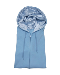 High Quality GI Street Style 100% Cotton French Terry Satin-Lined Eco-Friendly Waterproof <b>Hoodie</b> Full Zip <b>Thin</b> Hood Solid - Product Image 1
