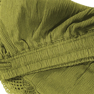 Shorts de Lino Casuales para Mujer con Ribete de Encaje, Cintura Alta Elástica con Cordón, Pantalones Cortos de Playa para Verano, Fabricante OEM - Product Image 6