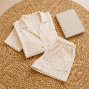 Ensemble de vêtements de détente en gaze de coton simple pour femmes, respirant, écologique, en tissu musulman, pyjama et vêtements de détente pour l'été - Product Image 6