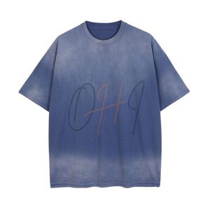 Camiseta Extra Grande para Hombre, Estilo Vintage, Color Azul Lavado, con Gráfico de Número Minimalista - Product Image 2