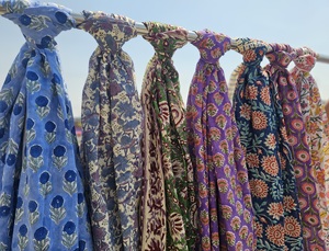 Hand Block Print Cotton <b>Sarong</b> Pareo Floral Paisley Leopard Beach Wrap for Women Boho <b>Bikini</b> Cover 1 Lightweight Vacation Wear - Product Image 5