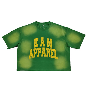 เสื้อยืดวินเทจผู้ชายผ้าโพลีเอสเตอร์ 100% ขายดี ทรงโอเวอร์ไซส์ คอตั้ง ปักลายแบบดิสเทรส ล้างสีแบบแอซิดวอช รับผลิตแบบ ODM - Product Image 2