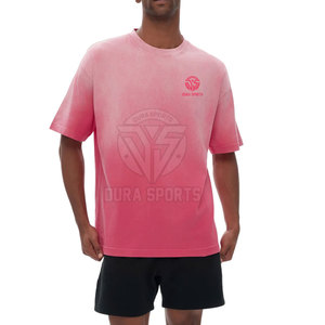 เสื้อยืดผู้ชายพิมพ์ลายโลโก้ตามสั่งขายส่ง ผ้าฝ้าย 100% คอกลม ทรงหลวม บริการ OEM แบบกำหนดเอง เสื้อยืดสีพื้นแบบซันเฟด - Product Image 6