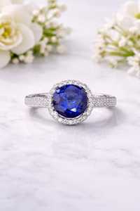 Anillo de Compromiso de Plata de Ley 925 con Zafiro Natural Tallado Certificado por IGI, Anillo de Promesa Nupcial para Mujer, Todas las Tallas - Product Image 6