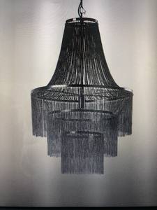 Lámpara de Araña de Hierro con Cristales en Cascada Nyxora Atelier, Borlas Modernas Hechas a Mano, para Montaje en Techo, Decoración Interior del Hogar, Iluminación para Sala de Estar - Product Image 2