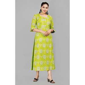 AARTI FASHION Traje Salwar Casual Holgado con Cuello Redondo y Manga Tres Cuartos para Uso Diario de Verano, Transpirable, con Estampado Floral Digital - Product Image 1