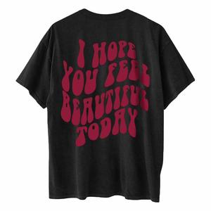เสื้อยืดพิมพ์ลายไซส์ใหญ่สำหรับผู้หญิง ทรงหลวม สวมใส่สบาย ไหล่ตก คอกลม แขนสั้น ผ้าถักโพลีเอสเตอร์/สแปนเด็กซ์ เสื้อฤดูร้อน มีโลโก้ - Product Image 4