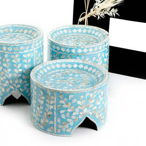 ที่วางขนมสไตล์วินเทจแบบฝังติดกระดูกทำจากไข่มุกแม่ของสไตล์ใหม่จานเค้กช็อคโกแลตพร้อมขาตั้งไม้ม็อบช็อคโกแลต - Product Image 2