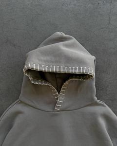 Sudadera Casual Personalizada para Hombre, 100% Algodón, Color Sólido, Bordado Cosido a Mano, Diseño de Costuras en Contraste, Estilo Urbano, Corte Holgado - Product Image 2