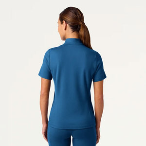 Uniformes Médicos para Mujer al por Mayor, Manga Corta, Múltiples Bolsillos, Cuello en V, 72% Poliéster/21% Rayón/7% Elastano, Tela de Rizo, para Hospital - Product Image 2