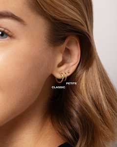 Plain Gold Solitaire Hoop <b>Earring</b> 10mm 12.5mm Size Minimalist Everyday Wear Stackable <b>Fine</b> Jewelry 10k 14K 18K 14K Solid Gold - Product Image 2