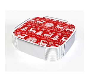 Designer <b>Drink</b> Protection <b>Coaster</b> Set with Decorative Surface and Organized Holder - Product Image 4