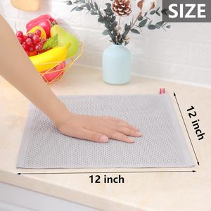 Set di 6 Strofinacci da Cucina Ultra Morbidi in 100% Cotone a Nido d'Ape, Asciugatura Rapida, 30x30 cm, Grigio Chiaro - Product Image 6