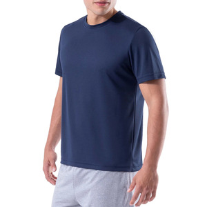 Camiseta de Manga Corta Azul Marino para Hombre, Corte Regular, Cuello Redondo, Estilo Casual, Tejido de Punto Jersey, 100% Poliéster, Color Sólido - Product Image 3