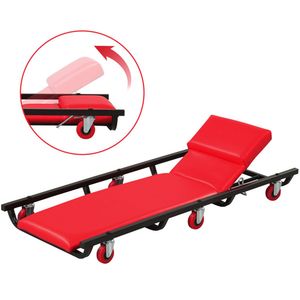 Carro de Reparación de Garaje de Alta Resistencia con 4 Niveles Ajustables, 6 Ruedas Giratorias, Asiento Acolchado Grueso y Cómodo - Product Image 1