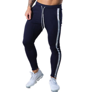 Custom Men's Pants & <b>Trousers</b> Gym Wear Regular Fit Side striped Sweat Pants Low Price Cotton Fabric Custom Sweat Pants - Product Image 1