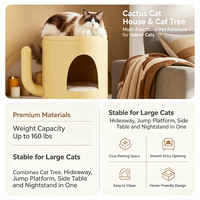 Table d'appoint multifonctionnelle pour chat, table de chevet, tabouret, en PP écologique, durable, avec coussin amovible en polaire Teddy, mobilier pour animaux de compagnie