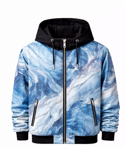 Ensemble de survêtement personnalisé Discover-Impex pour homme, bleu glace texturé, sublimation, veste à capuche et pantalon de jogging, vêtements de sport OEM - Product Image 2