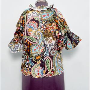 เสื้อถักมือทำจากผ้าฝ้าย 100% สำหรับผู้หญิง สไตล์ลำลอง ใส่ทำงานได้ ระบายอากาศดี แขนยาวแบบมินิ คอกลม พิมพ์ลายดอกไม้ ทันสมัย ทรงหลวม น่ารัก - Product Image 6