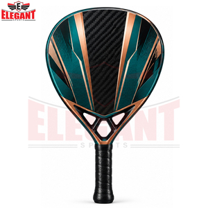 Raquetas de Pádel Personalizadas, Servicio OEM ODM, Mejor Proveedor, Nuevo Producto, Personalizadas con Gráficos Diagonales, Superficie Texturizada, Color Verde Azulado Cobre - Product Image 4