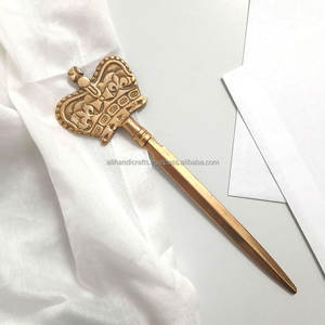 Traditional Brass Feather Letter Opener <b>Wall</b> Mount Home Decor Living Room Indoor-A Reliable Accessory for Studies and <b>Desks</b> - Product Image 2