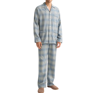 Ensemble de pyjamas décontractés pour homme, coupe classique, rayé, manches longues, 100% coton, séchage rapide - Product Image 3