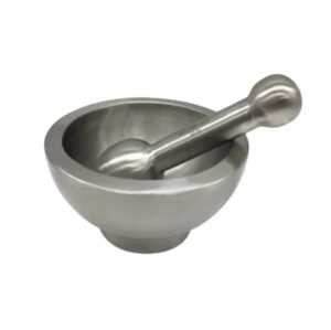 Premium Stainless Steel Mortar and Pestle Set Manual Spice <b>Grinder</b> Rustproof Garlic Crusher Heavy Duty Metal <b>Herb</b> Grinding Bowl - Product Image 1