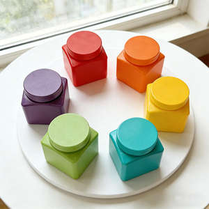 Tarro Cuadrado de Boca Ancha de Plástico PET de 500ml al por Mayor - Tarro Vacío de 16oz para Crema, para Empaque Cosmético de Color Personalizado - Product Image 5