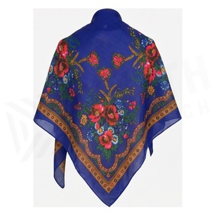 Pañuelo de Seda Cuadrado para Mujer, Estampado Floral, Estilo Étnico, Multifuncional, Accesorio para Todas las Temporadas - Product Image 2