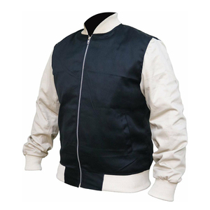 Vintage Style Wool Varsity <b>Jacket</b> with Leather Sleeves Stand Collar Solid Unisex Letterman Bomber Urban Streetwear Trend Coat - Product Image 3