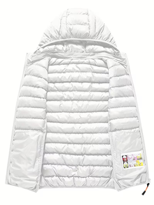 Gilet à capuche pour homme, coupe ajustée, léger, non extensible, fermeture éclair sur le devant, poches latérales, réversible, décontracté, pour temps froid - Product Image 3