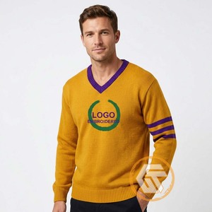 TRÉAUX GÉNÉRAUX GÉNÉTIQUES Personnalisés Omega |   Cardigan d'hiver en acrylique tricoté et brodé pour fraternité, haute qualité, respirant, pour hommes Phi - Product Image 2