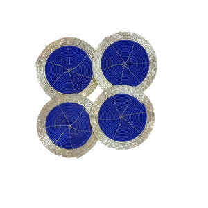 Hot Selling Round Handmade Glass <b>Beaded</b> <b>Coaster</b> Set of 4 <b>Beaded</b> Tea <b>Coaster</b> <b>Coasters</b> for Dinning Coffee & Kitchen Table - Product Image 1