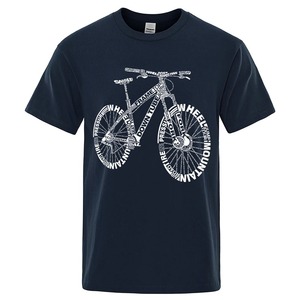 T-shirt pour homme vert olive à motif graphique VTT imprimé sur le devant, manches courtes, col rond, respirant, coupe classique - Product Image 3