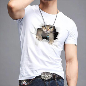 T-shirts personnalisés pour hommes, coupe classique, manches courtes, 100 % coton, col rond, logo imprimé sur le devant, écologiques, séchage rapide, vente en gros - Product Image 2