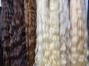 Extensions de cheveux en vrac les plus vendues Cheveux vierges Double noyade 100 grammes Couleurs claires 8 pouces Texture ondulée - Product Image 2