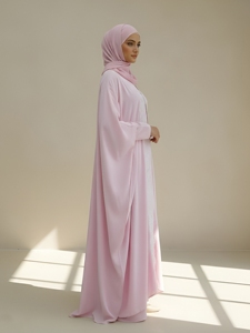 Abaya en coton évasée pour femme, manches longues, longueur ras du sol, coupe ample, respirante, séchage rapide, légère, décontractée, pour les fêtes - Product Image 3
