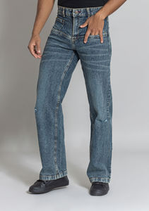 Pantalones Vaqueros Grises con Lavado Ácido para Hombre, Corte Slim Fit, Diseño de Moda - Product Image 2