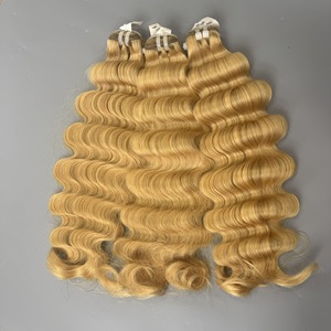 Precio al por mayor Paquetes Rubio ondulado Cabello crudo vietnamita Virgen SDD Tipo de trama de la piel Extensiones de cabello humano tejido - Product Image 6