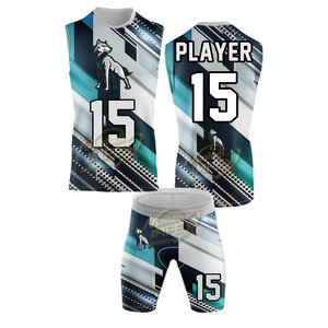 Ensemble de maillots de basket-ball personnalisés en spandex/polyester avec logo de loup, joueur n°15, unisexe, anti-transpiration, antibactérien, athlétique - Product Image 3