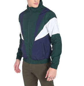 Men's Nylon Color Block <b>Jacket</b> Zipper Closure Stand Collar Sporty Windproof Windbreaker <b>Jacket</b> - Product Image 5